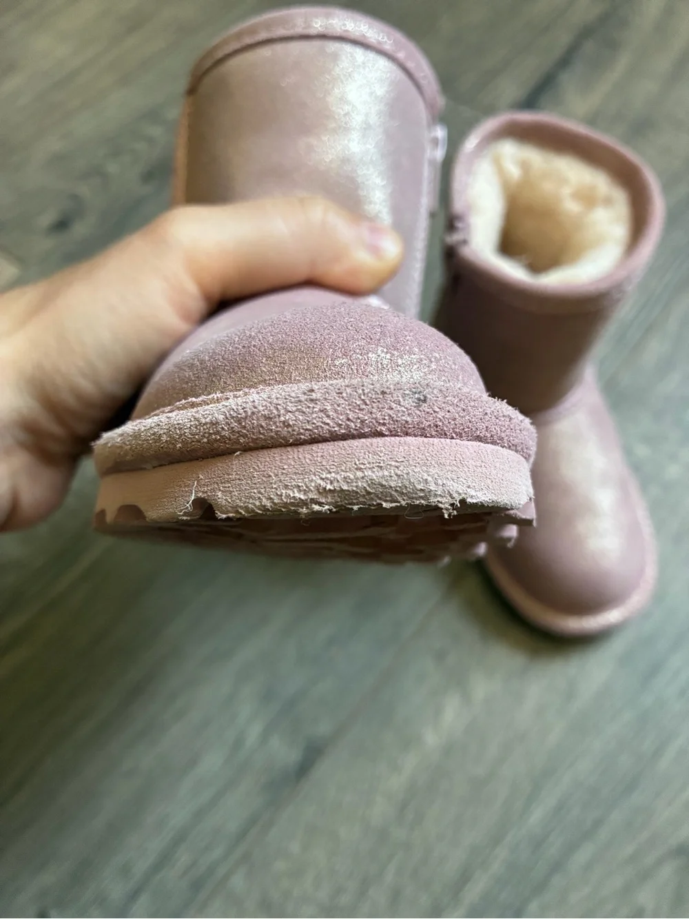 Bearpaw Toddler Girls Elle Zipper Boots Sparkly Pink Size 6